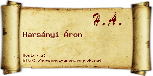 Harsányi Áron névjegykártya